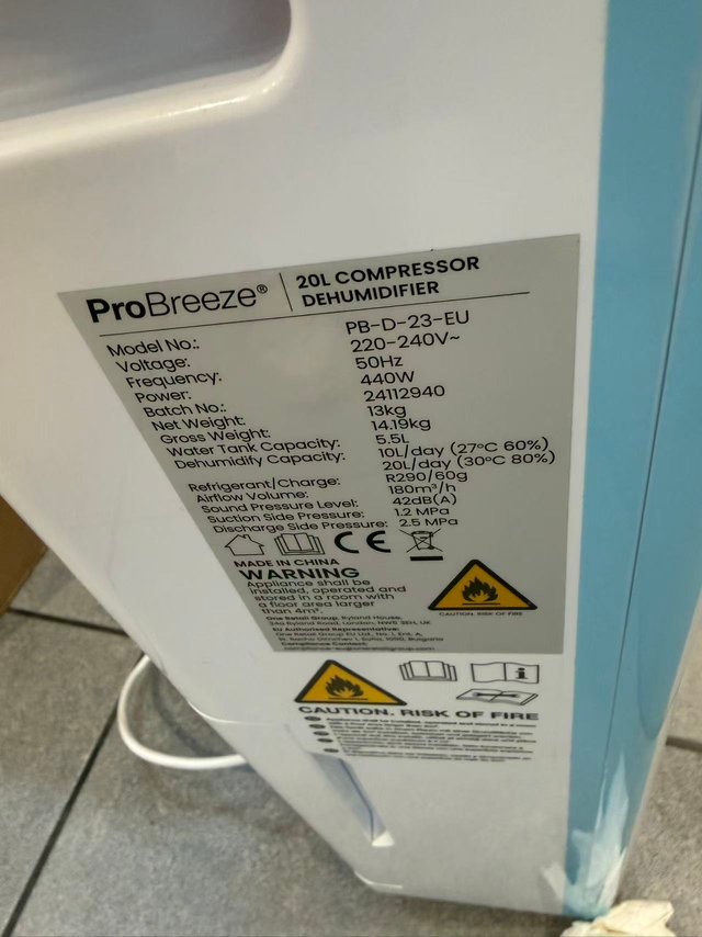 Deshumidificador ProBreeze 20L Digital,FALLO