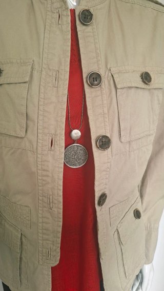 Chaqueta Zara estilo safari beige Talla L