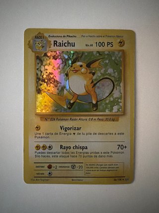 Carta Pokémon Raichu Holo