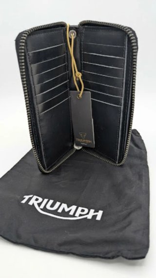 Cartera Larga Cremallera Triumph Cuero Negra