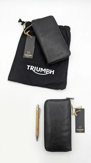 Cartera Larga Cremallera Triumph Cuero Negra