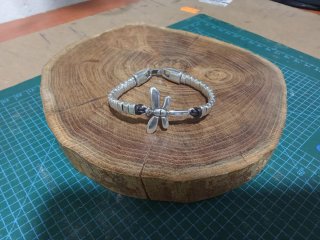 Pulsera de Zamak y Cuero con Libélula