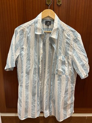 Camisa H&M de Rayas Azul y Blanca