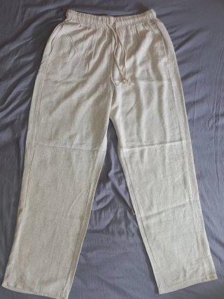 Pantalón de lino beige