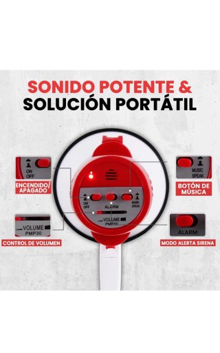 Megáfono Pyle Portátil Altavoz Sirena Compacto