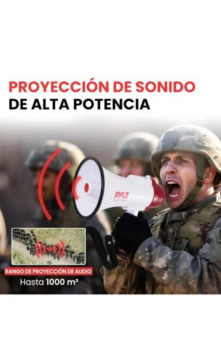 Megáfono Pyle Portátil Altavoz Sirena Compacto