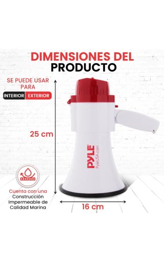 Megáfono Pyle Portátil Altavoz Sirena Compacto