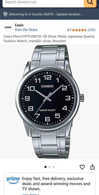 Reloj de pulsera Casio MTPV001D-1B para hombre