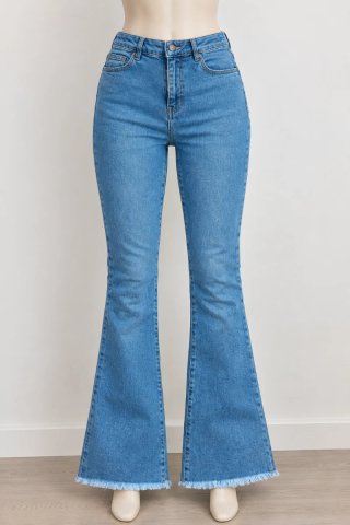 Pantalón vaquero campana desgastado