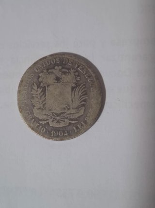 Moneda de Plata 2 Bolívares Venezuela 1904