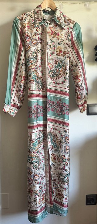 Cardigã Vestido Largo Zara Boho Estampado