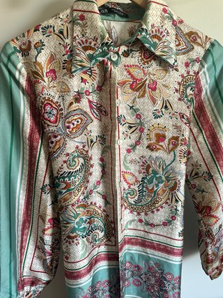 Cardigã Vestido Largo Zara Boho Estampado