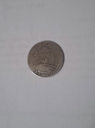 Moneda de Plata 1 Bolívar Venezuela 1945