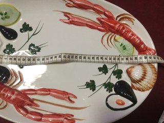 Plato Cerámica Mariscos Langosta Camarón