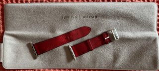 Correa piel Hermès Apple Watch Roja 42-46mm