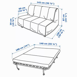 Sofá Cama 2 Plazas IKEA
