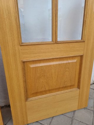 2 Puertas de Paso de Madera y Cristal
