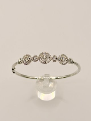 PULSERA ORO BLANCO 18K CON DIAMANTES 12.34GR