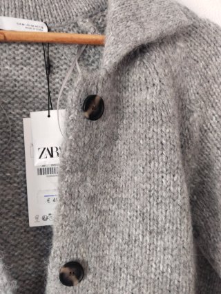 Cárdigan Zara largo gris talla S