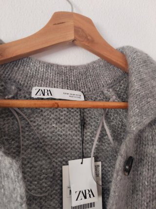 Cárdigan Zara largo gris talla S