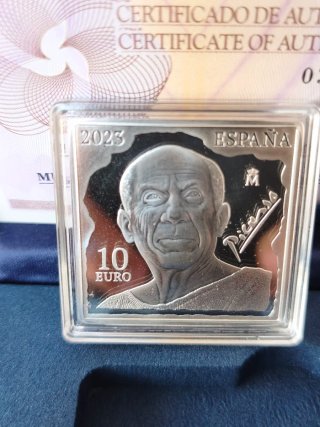 2 Monedas 1 onza plata pura Picasso. Proof