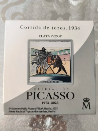 2 Monedas 1 onza plata pura Picasso. Proof