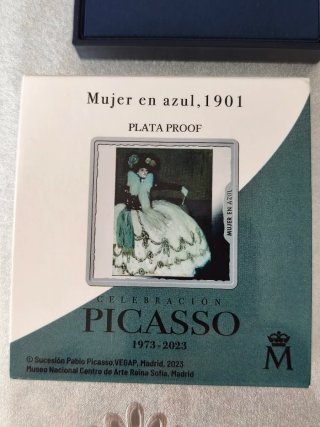 2 Monedas 1 onza plata pura Picasso. Proof