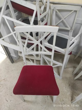 Lote 10 Sillas Tapizadas Madera
