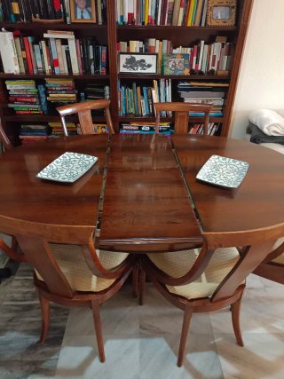 Mesa de Comedor Redonda y 6 Sillas