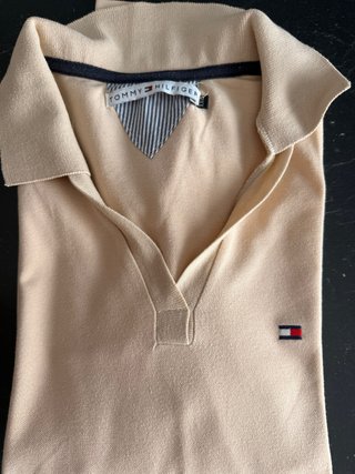 Polo Tommy Hilfiger Manga Larga Beige Talla M
