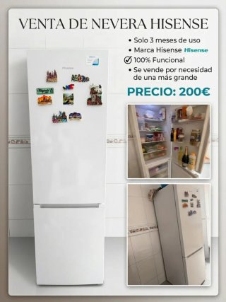 Nevera Hisense 3 meses. Vendo por comprar 1 grand