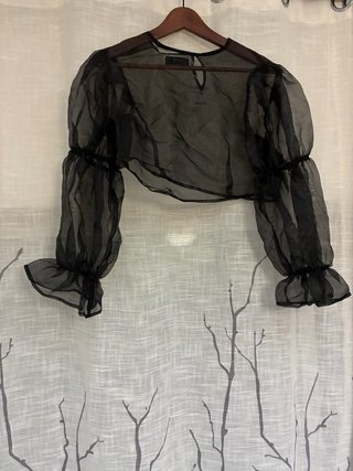 Blusa Negra Transparente Bershka