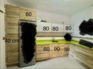 Cocina madera encimera Silestone