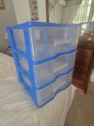 Cajonera Organizador Plástico Transparente Azul