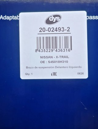 Brazo de suspensión izquierdo Nissan X-Trail RE