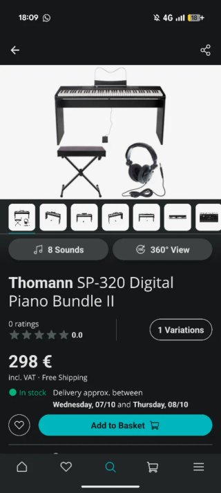 Piano Digital Thomann SP-320 Bundle II