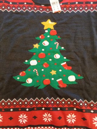 Jersey Navideño Estampado Árbol Talla M