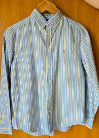 Camisa Polo Ralph Lauren Rayas Azul y Amarillo