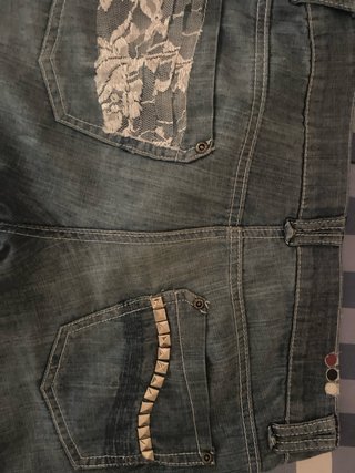 Pantalones campana tiro bajo con encaje y2k