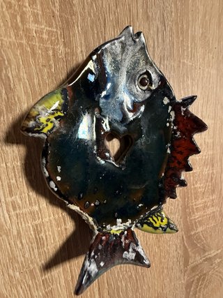 Plato de Cerámica con Forma de Pez - Vallauris