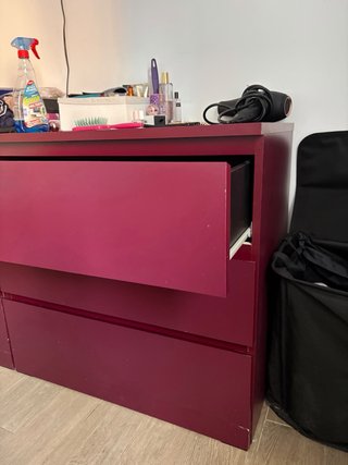 Cómoda 3 Cajones Burdeos Ikea
