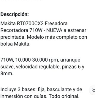 Fresadora Makita RT0700CX2 NUEVA
