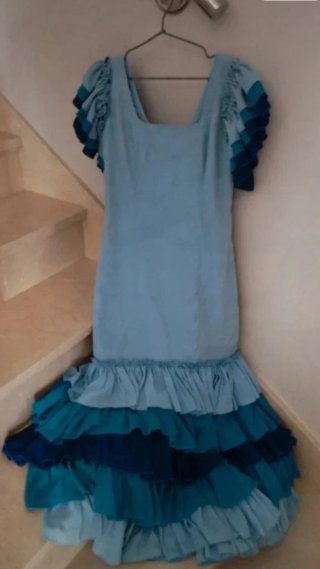 Vestido Flamenca V Azul
