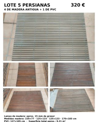 Lote 5 Persianas Madera y PVC