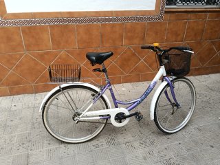 Bicicleta Paseo Morada y Blanca