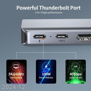 BHHB Hub 8 en 2 USB-C M81 MacBook Pro Air Gris