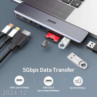 BHHB Hub 8 en 2 USB-C M81 MacBook Pro Air Gris