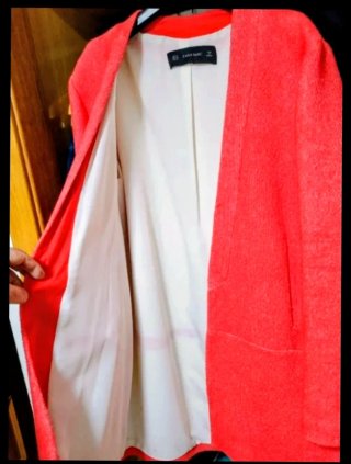 Chaqueta Larga Zara Roja