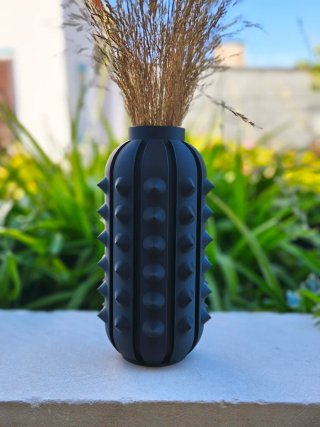 Vaso Cacto Texturizado Preto