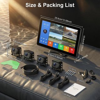 new Hodozzy 4 Cámaras Marcha Atrás Monitor Táctil